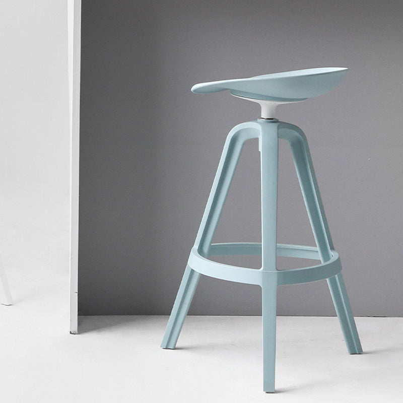 Modern Indoor Bar & Counter Stool Low Back Plastic Footrest Dining Stool