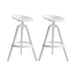 Modern Indoor Bar & Counter Stool Low Back Plastic Footrest Dining Stool