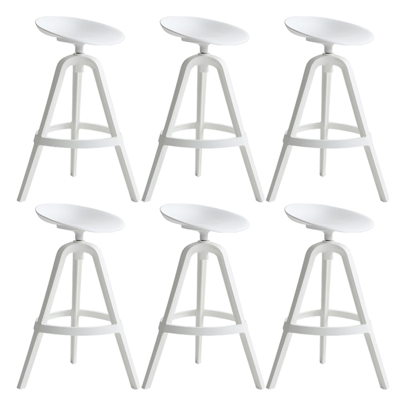 Modern Indoor Bar & Counter Stool Low Back Plastic Footrest Dining Stool