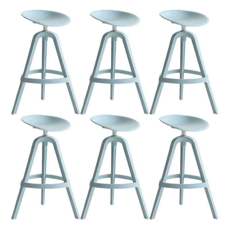 Modern Indoor Bar & Counter Stool Low Back Plastic Footrest Dining Stool