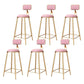 Glam Metal Barstool Velvet Footrest Stool in Matte Finish for Indoor Pink 6 Piece Set Clearhalo 'Bar Furniture' 'Bar Stools' 'bar_stools' 'furn' 'furn_bar_stools' 'Furniture' 'Kitchen & Dining Furniture' 5725960