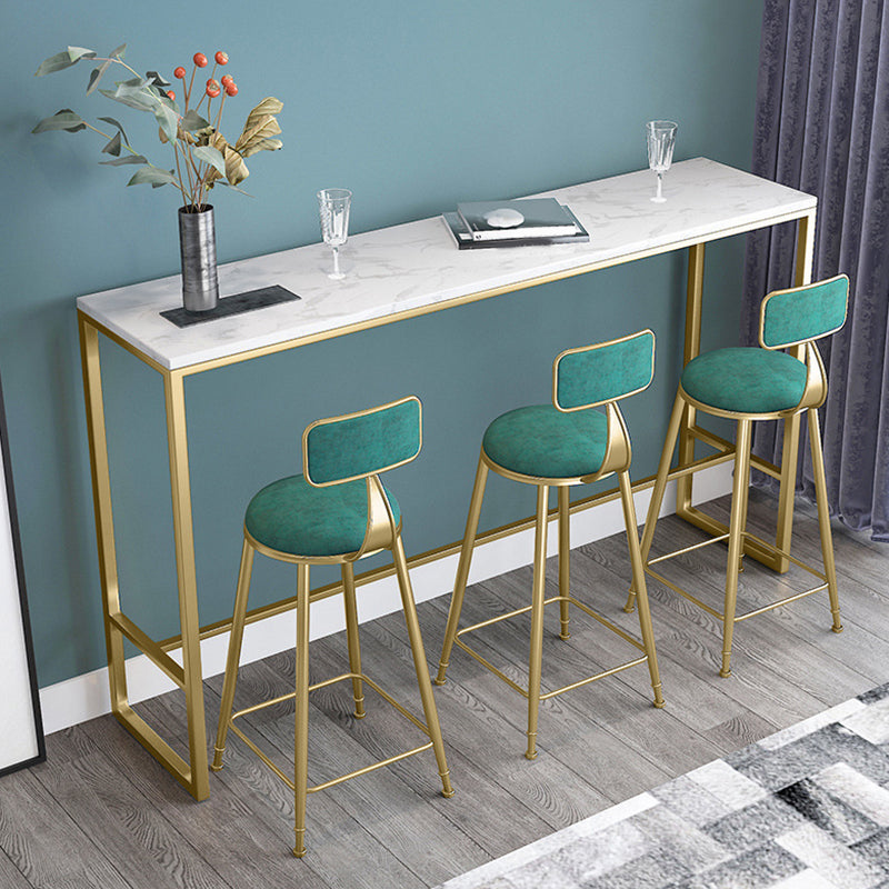 Glam Metal Barstool Velvet Footrest Stool in Matte Finish for Indoor Clearhalo 'Bar Furniture' 'Bar Stools' 'bar_stools' 'furn' 'furn_bar_stools' 'Furniture' 'Kitchen & Dining Furniture' 5725961