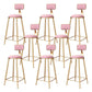 Glam Metal Barstool Velvet Footrest Stool in Matte Finish for Indoor Pink 8 Piece Set Clearhalo 'Bar Furniture' 'Bar Stools' 'bar_stools' 'furn' 'furn_bar_stools' 'Furniture' 'Kitchen & Dining Furniture' 5725962