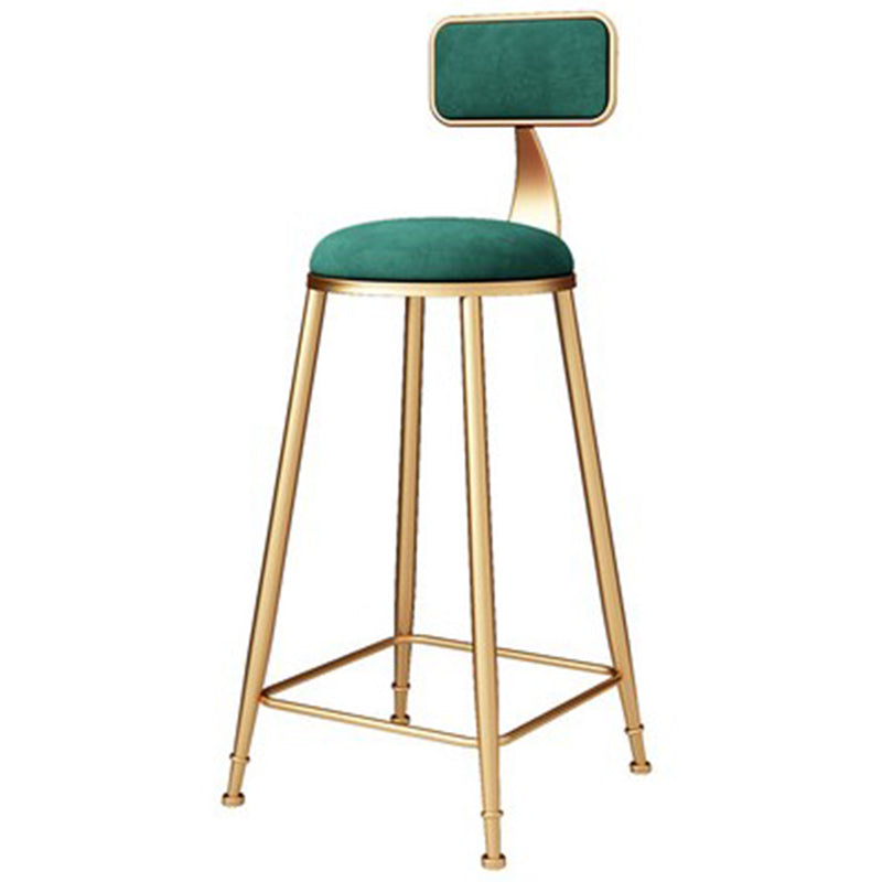 Glam Metal Barstool Velvet Footrest Stool in Matte Finish for Indoor Blackish Green 1 Piece Clearhalo 'Bar Furniture' 'Bar Stools' 'bar_stools' 'furn' 'furn_bar_stools' 'Furniture' 'Kitchen & Dining Furniture' 5725964