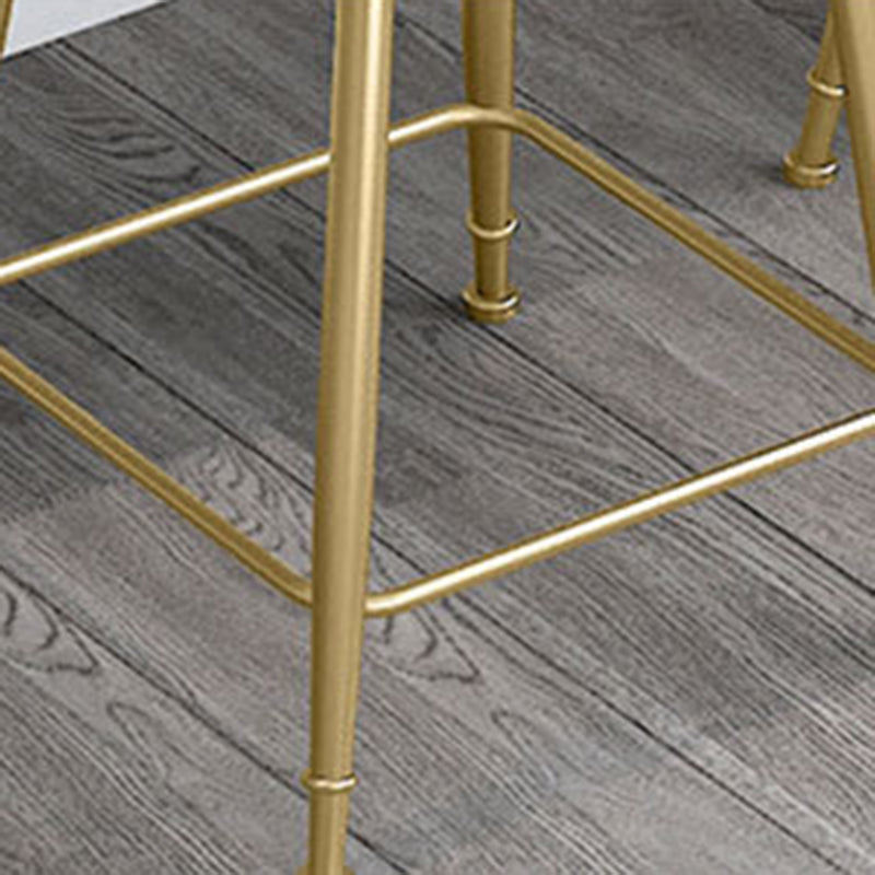 Glam Metal Barstool Velvet Footrest Stool in Matte Finish for Indoor Clearhalo 'Bar Furniture' 'Bar Stools' 'bar_stools' 'furn' 'furn_bar_stools' 'Furniture' 'Kitchen & Dining Furniture' 5725965