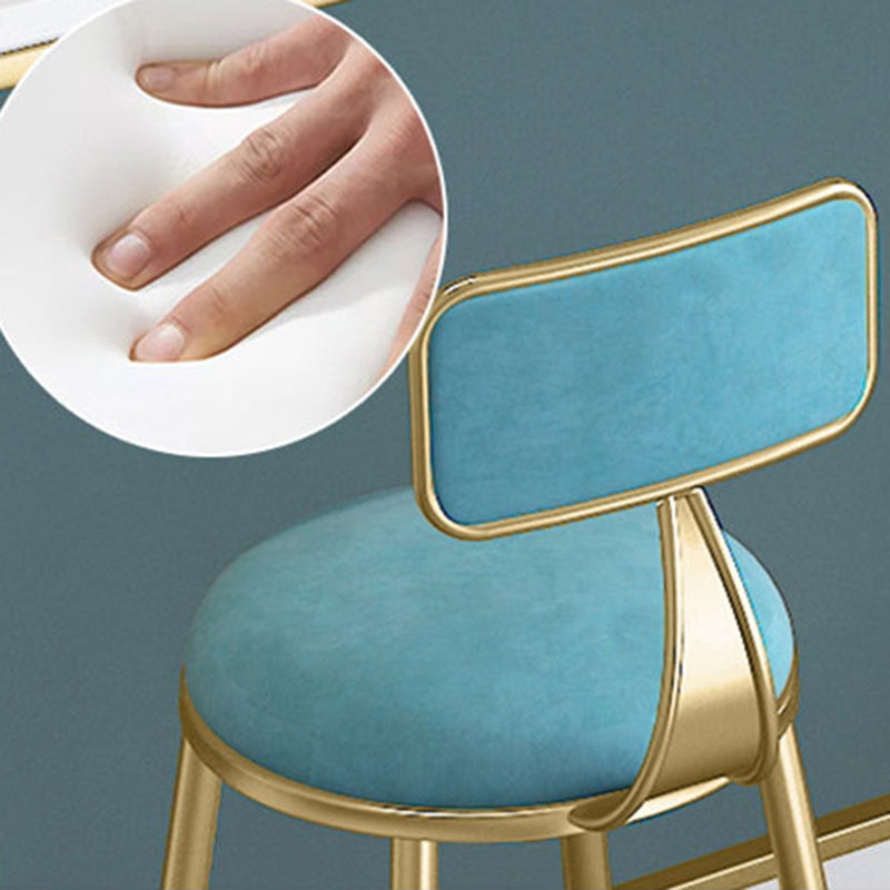 Glam Metal Barstool Velvet Footrest Stool in Matte Finish for Indoor Clearhalo 'Bar Furniture' 'Bar Stools' 'bar_stools' 'furn' 'furn_bar_stools' 'Furniture' 'Kitchen & Dining Furniture' 5725968