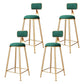 Glam Metal Barstool Velvet Footrest Stool in Matte Finish for Indoor Blackish Green 4 Piece Set Clearhalo 'Bar Furniture' 'Bar Stools' 'bar_stools' 'furn' 'furn_bar_stools' 'Furniture' 'Kitchen & Dining Furniture' 5725969