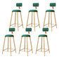 Glam Metal Barstool Velvet Footrest Stool in Matte Finish for Indoor Blackish Green 6 Piece Set Clearhalo 'Bar Furniture' 'Bar Stools' 'bar_stools' 'furn' 'furn_bar_stools' 'Furniture' 'Kitchen & Dining Furniture' 5725970