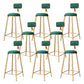 Glam Metal Barstool Velvet Footrest Stool in Matte Finish for Indoor Blackish Green 8 Piece Set Clearhalo 'Bar Furniture' 'Bar Stools' 'bar_stools' 'furn' 'furn_bar_stools' 'Furniture' 'Kitchen & Dining Furniture' 5725973