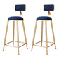 Glam Metal Barstool Velvet Footrest Stool in Matte Finish for Indoor Royal Blue 2 Piece Set Clearhalo 'Bar Furniture' 'Bar Stools' 'bar_stools' 'furn' 'furn_bar_stools' 'Furniture' 'Kitchen & Dining Furniture' 5725977
