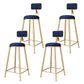 Glam Metal Barstool Velvet Footrest Stool in Matte Finish for Indoor Royal Blue 4 Piece Set Clearhalo 'Bar Furniture' 'Bar Stools' 'bar_stools' 'furn' 'furn_bar_stools' 'Furniture' 'Kitchen & Dining Furniture' 5725978