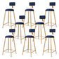 Glam Metal Barstool Velvet Footrest Stool in Matte Finish for Indoor Royal Blue 8 Piece Set Clearhalo 'Bar Furniture' 'Bar Stools' 'bar_stools' 'furn' 'furn_bar_stools' 'Furniture' 'Kitchen & Dining Furniture' 5725982