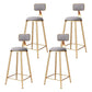 Glam Metal Barstool Velvet Footrest Stool in Matte Finish for Indoor Grey 4 Piece Set Clearhalo 'Bar Furniture' 'Bar Stools' 'bar_stools' 'furn' 'furn_bar_stools' 'Furniture' 'Kitchen & Dining Furniture' 5725984