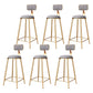 Glam Metal Barstool Velvet Footrest Stool in Matte Finish for Indoor Grey 6 Piece Set Clearhalo 'Bar Furniture' 'Bar Stools' 'bar_stools' 'furn' 'furn_bar_stools' 'Furniture' 'Kitchen & Dining Furniture' 5725985