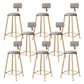 Glam Metal Barstool Velvet Footrest Stool in Matte Finish for Indoor Grey 8 Piece Set Clearhalo 'Bar Furniture' 'Bar Stools' 'bar_stools' 'furn' 'furn_bar_stools' 'Furniture' 'Kitchen & Dining Furniture' 5725986