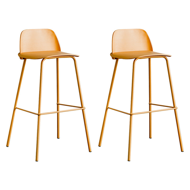 Low Back Counter Stools Modern Footrest Plastic Indoor Bar & Counter Stool Yellow 2 Piece Set Bar Stool(30"H) Clearhalo 'Bar Furniture' 'Bar Stools' 'bar_stools' 'furn' 'furn_bar_stools' 'Furniture' 'Kitchen & Dining Furniture' 5726096