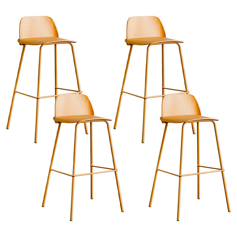 Low Back Counter Stools Modern Footrest Plastic Indoor Bar & Counter Stool Yellow 4 Piece Set Bar Stool(30"H) Clearhalo 'Bar Furniture' 'Bar Stools' 'bar_stools' 'furn' 'furn_bar_stools' 'Furniture' 'Kitchen & Dining Furniture' 5726098
