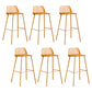 Low Back Counter Stools Modern Footrest Plastic Indoor Bar & Counter Stool Yellow 6 Piece Set Bar Stool(30"H) Clearhalo 'Bar Furniture' 'Bar Stools' 'bar_stools' 'furn' 'furn_bar_stools' 'Furniture' 'Kitchen & Dining Furniture' 5726100