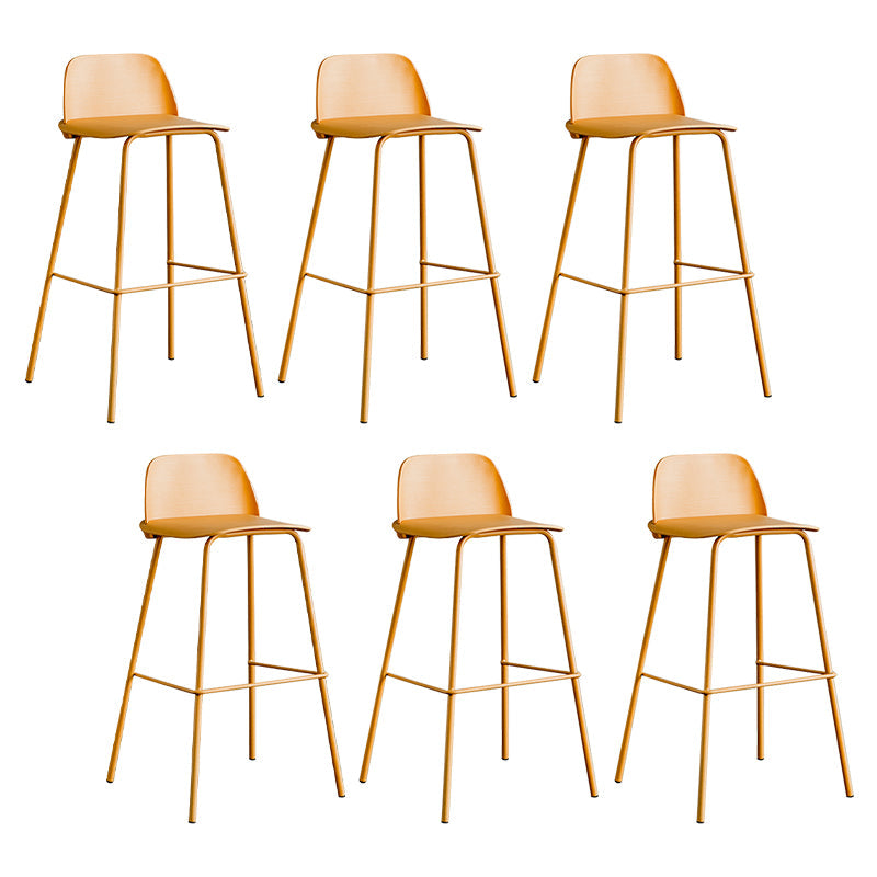 Low Back Counter Stools Modern Footrest Plastic Indoor Bar & Counter Stool Yellow 6 Piece Set Bar Stool(30"H) Clearhalo 'Bar Furniture' 'Bar Stools' 'bar_stools' 'furn' 'furn_bar_stools' 'Furniture' 'Kitchen & Dining Furniture' 5726100