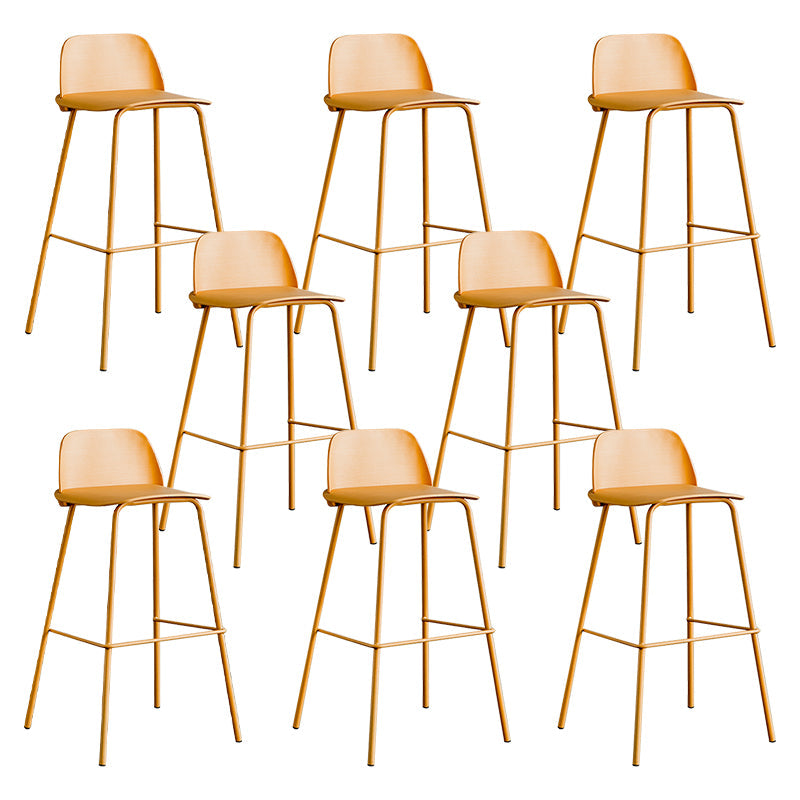 Low Back Counter Stools Modern Footrest Plastic Indoor Bar & Counter Stool Yellow 8 Piece Set Bar Stool(30"H) Clearhalo 'Bar Furniture' 'Bar Stools' 'bar_stools' 'furn' 'furn_bar_stools' 'Furniture' 'Kitchen & Dining Furniture' 5726102