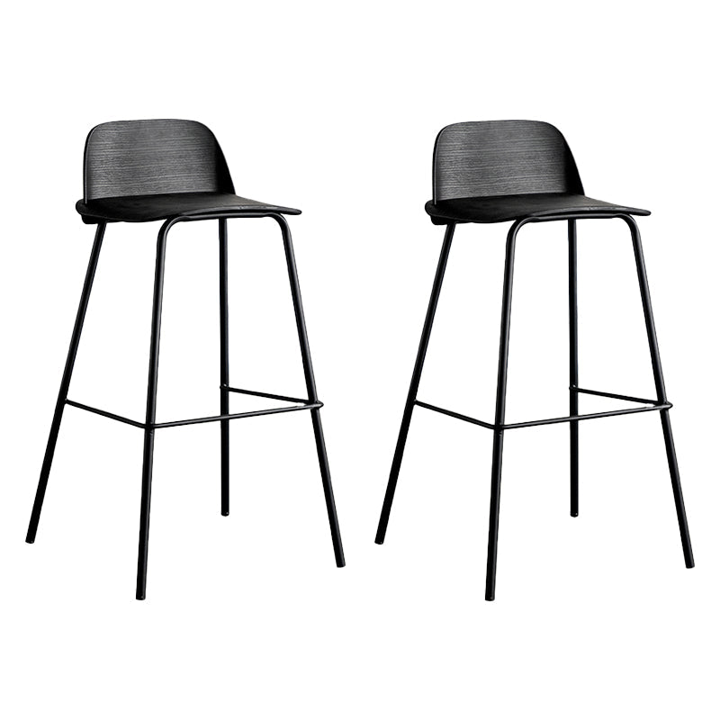 Low Back Counter Stools Modern Footrest Plastic Indoor Bar & Counter Stool Black 2 Piece Set Bar Stool(30"H) Clearhalo 'Bar Furniture' 'Bar Stools' 'bar_stools' 'furn' 'furn_bar_stools' 'Furniture' 'Kitchen & Dining Furniture' 5726104