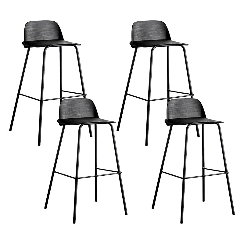 Low Back Counter Stools Modern Footrest Plastic Indoor Bar & Counter Stool Black 4 Piece Set Bar Stool(30"H) Clearhalo 'Bar Furniture' 'Bar Stools' 'bar_stools' 'furn' 'furn_bar_stools' 'Furniture' 'Kitchen & Dining Furniture' 5726106