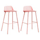 Low Back Counter Stools Modern Footrest Plastic Indoor Bar & Counter Stool Pink 2 Piece Set Bar Stool(30"H) Clearhalo 'Bar Furniture' 'Bar Stools' 'bar_stools' 'furn' 'furn_bar_stools' 'Furniture' 'Kitchen & Dining Furniture' 5726111