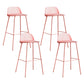 Low Back Counter Stools Modern Footrest Plastic Indoor Bar & Counter Stool Pink 4 Piece Set Bar Stool(30"H) Clearhalo 'Bar Furniture' 'Bar Stools' 'bar_stools' 'furn' 'furn_bar_stools' 'Furniture' 'Kitchen & Dining Furniture' 5726114