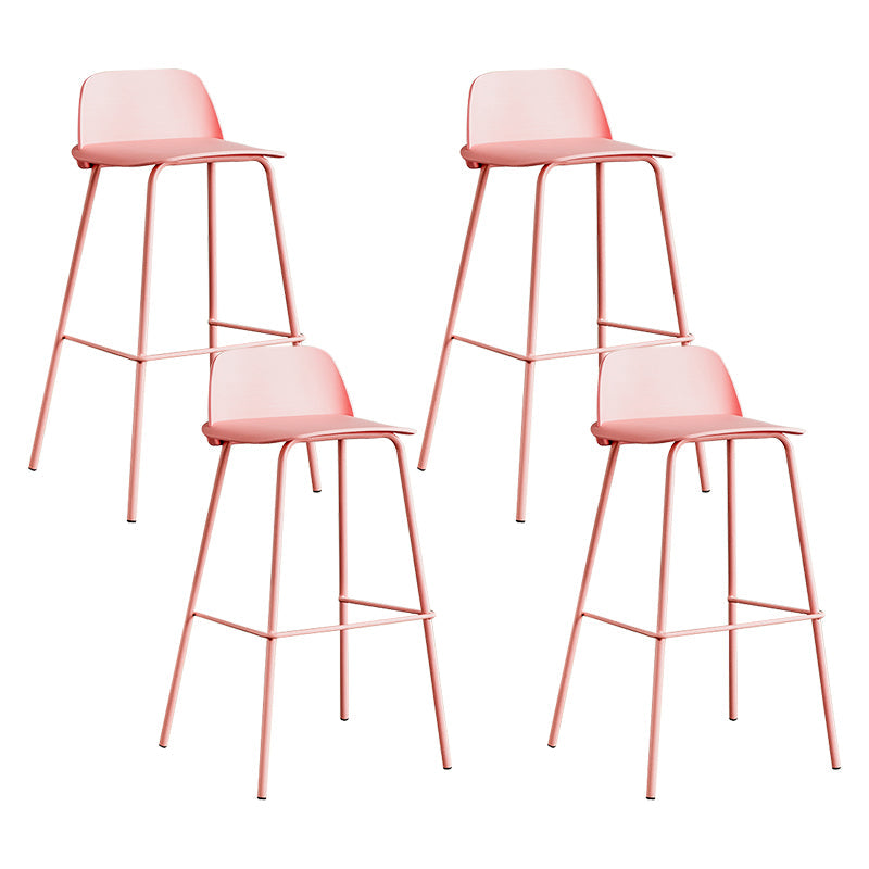 Low Back Counter Stools Modern Footrest Plastic Indoor Bar & Counter Stool Pink 4 Piece Set Bar Stool(30"H) Clearhalo 'Bar Furniture' 'Bar Stools' 'bar_stools' 'furn' 'furn_bar_stools' 'Furniture' 'Kitchen & Dining Furniture' 5726114