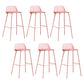 Low Back Counter Stools Modern Footrest Plastic Indoor Bar & Counter Stool Pink 6 Piece Set Bar Stool(30"H) Clearhalo 'Bar Furniture' 'Bar Stools' 'bar_stools' 'furn' 'furn_bar_stools' 'Furniture' 'Kitchen & Dining Furniture' 5726116