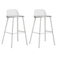 Low Back Counter Stools Modern Footrest Plastic Indoor Bar & Counter Stool White 2 Piece Set Bar Stool(30"H) Clearhalo 'Bar Furniture' 'Bar Stools' 'bar_stools' 'furn' 'furn_bar_stools' 'Furniture' 'Kitchen & Dining Furniture' 5726120