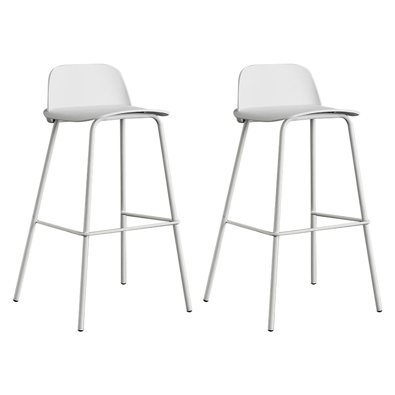 Low Back Counter Stools Modern Footrest Plastic Indoor Bar & Counter Stool White 2 Piece Set Bar Stool(30"H) Clearhalo 'Bar Furniture' 'Bar Stools' 'bar_stools' 'furn' 'furn_bar_stools' 'Furniture' 'Kitchen & Dining Furniture' 5726120