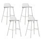 Low Back Counter Stools Modern Footrest Plastic Indoor Bar & Counter Stool White 4 Piece Set Bar Stool(30"H) Clearhalo 'Bar Furniture' 'Bar Stools' 'bar_stools' 'furn' 'furn_bar_stools' 'Furniture' 'Kitchen & Dining Furniture' 5726122