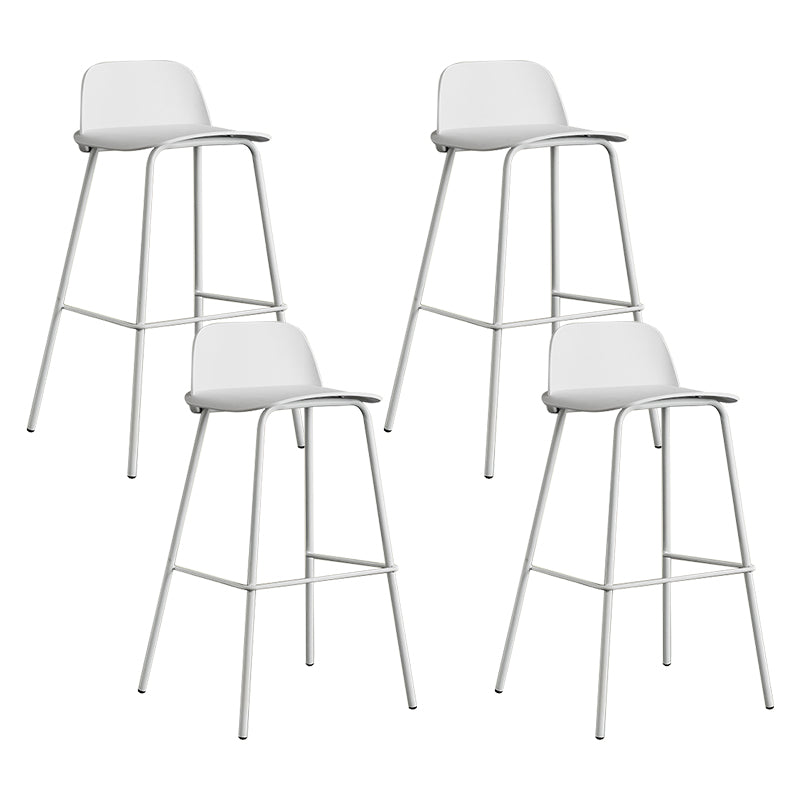 Low Back Counter Stools Modern Footrest Plastic Indoor Bar & Counter Stool White 4 Piece Set Bar Stool(30"H) Clearhalo 'Bar Furniture' 'Bar Stools' 'bar_stools' 'furn' 'furn_bar_stools' 'Furniture' 'Kitchen & Dining Furniture' 5726122
