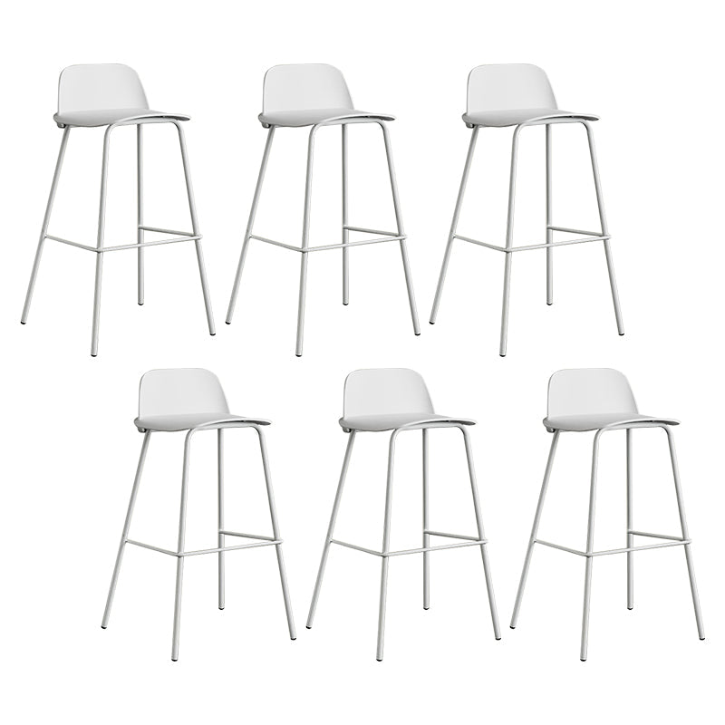 Low Back Counter Stools Modern Footrest Plastic Indoor Bar & Counter Stool White 6 Piece Set Bar Stool(30"H) Clearhalo 'Bar Furniture' 'Bar Stools' 'bar_stools' 'furn' 'furn_bar_stools' 'Furniture' 'Kitchen & Dining Furniture' 5726123