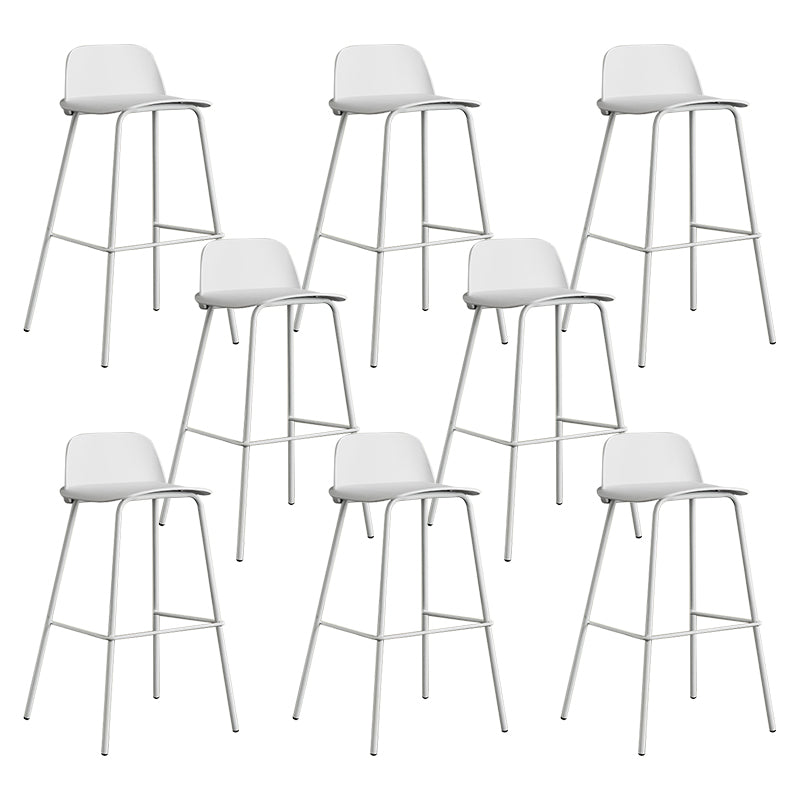 Low Back Counter Stools Modern Footrest Plastic Indoor Bar & Counter Stool White 8 Piece Set Bar Stool(30"H) Clearhalo 'Bar Furniture' 'Bar Stools' 'bar_stools' 'furn' 'furn_bar_stools' 'Furniture' 'Kitchen & Dining Furniture' 5726125