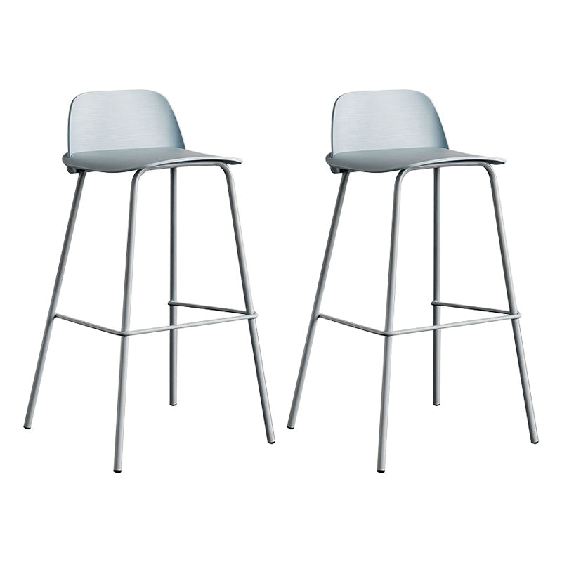 Low Back Counter Stools Modern Footrest Plastic Indoor Bar & Counter Stool Blue 2 Piece Set Bar Stool(30"H) Clearhalo 'Bar Furniture' 'Bar Stools' 'bar_stools' 'furn' 'furn_bar_stools' 'Furniture' 'Kitchen & Dining Furniture' 5726126