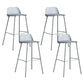 Low Back Counter Stools Modern Footrest Plastic Indoor Bar & Counter Stool Blue 4 Piece Set Bar Stool(30"H) Clearhalo 'Bar Furniture' 'Bar Stools' 'bar_stools' 'furn' 'furn_bar_stools' 'Furniture' 'Kitchen & Dining Furniture' 5726127