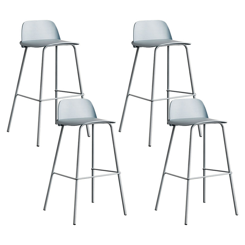 Low Back Counter Stools Modern Footrest Plastic Indoor Bar & Counter Stool Blue 4 Piece Set Bar Stool(30"H) Clearhalo 'Bar Furniture' 'Bar Stools' 'bar_stools' 'furn' 'furn_bar_stools' 'Furniture' 'Kitchen & Dining Furniture' 5726127
