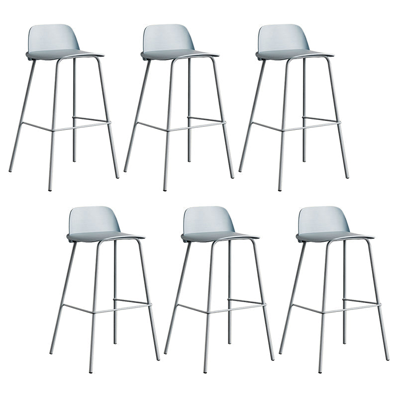Low Back Counter Stools Modern Footrest Plastic Indoor Bar & Counter Stool Blue 6 Piece Set Bar Stool(30"H) Clearhalo 'Bar Furniture' 'Bar Stools' 'bar_stools' 'furn' 'furn_bar_stools' 'Furniture' 'Kitchen & Dining Furniture' 5726128