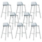 Low Back Counter Stools Modern Footrest Plastic Indoor Bar & Counter Stool Blue 8 Piece Set Bar Stool(30"H) Clearhalo 'Bar Furniture' 'Bar Stools' 'bar_stools' 'furn' 'furn_bar_stools' 'Furniture' 'Kitchen & Dining Furniture' 5726129