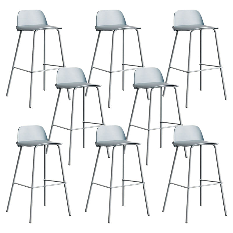 Low Back Counter Stools Modern Footrest Plastic Indoor Bar & Counter Stool Blue 8 Piece Set Bar Stool(30"H) Clearhalo 'Bar Furniture' 'Bar Stools' 'bar_stools' 'furn' 'furn_bar_stools' 'Furniture' 'Kitchen & Dining Furniture' 5726129