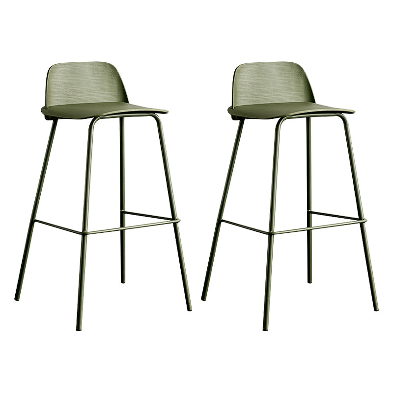 Low Back Counter Stools Modern Footrest Plastic Indoor Bar & Counter Stool Green 2 Piece Set Bar Stool(30"H) Clearhalo 'Bar Furniture' 'Bar Stools' 'bar_stools' 'furn' 'furn_bar_stools' 'Furniture' 'Kitchen & Dining Furniture' 5726130