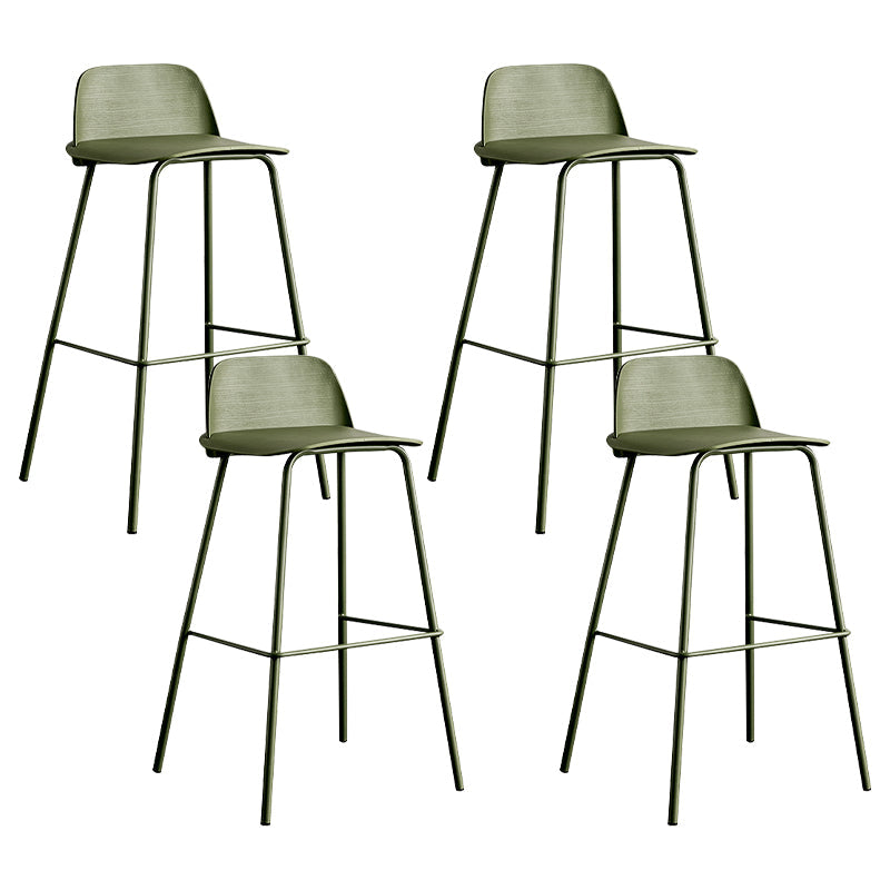 Low Back Counter Stools Modern Footrest Plastic Indoor Bar & Counter Stool Green 4 Piece Set Bar Stool(30"H) Clearhalo 'Bar Furniture' 'Bar Stools' 'bar_stools' 'furn' 'furn_bar_stools' 'Furniture' 'Kitchen & Dining Furniture' 5726131