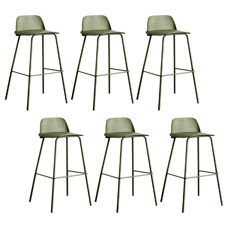 Low Back Counter Stools Modern Footrest Plastic Indoor Bar & Counter Stool Green 6 Piece Set Bar Stool(30"H) Clearhalo 'Bar Furniture' 'Bar Stools' 'bar_stools' 'furn' 'furn_bar_stools' 'Furniture' 'Kitchen & Dining Furniture' 5726132