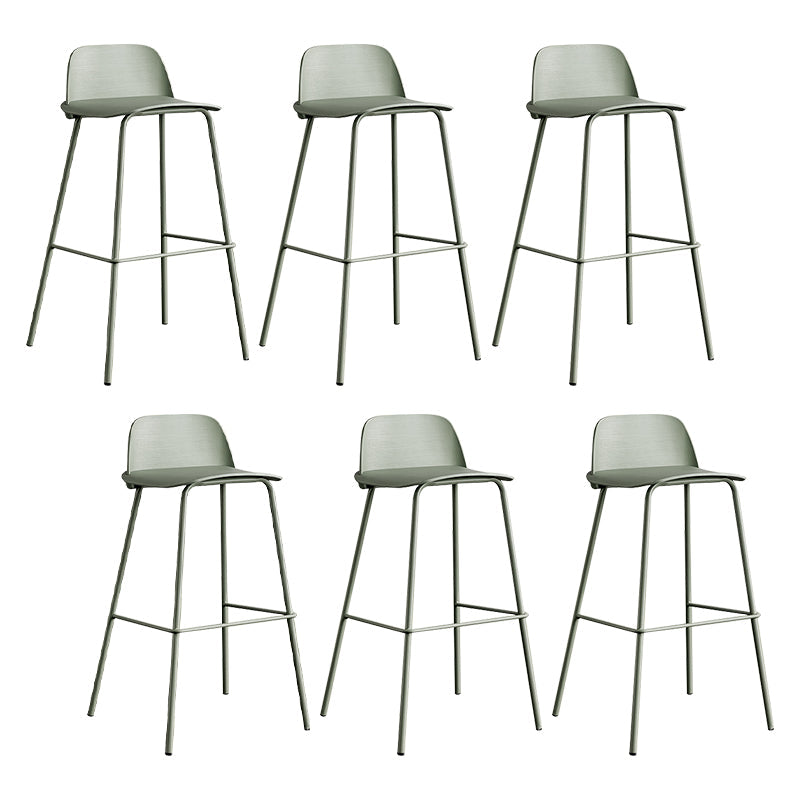Low Back Counter Stools Modern Footrest Plastic Indoor Bar & Counter Stool Gray-Green 6 Piece Set Bar Stool(30"H) Clearhalo 'Bar Furniture' 'Bar Stools' 'bar_stools' 'furn' 'furn_bar_stools' 'Furniture' 'Kitchen & Dining Furniture' 5726136