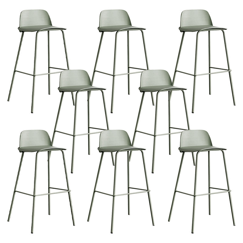 Low Back Counter Stools Modern Footrest Plastic Indoor Bar & Counter Stool Gray-Green 8 Piece Set Bar Stool(30"H) Clearhalo 'Bar Furniture' 'Bar Stools' 'bar_stools' 'furn' 'furn_bar_stools' 'Furniture' 'Kitchen & Dining Furniture' 5726137