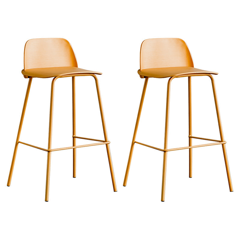 Low Back Counter Stools Modern Footrest Plastic Indoor Bar & Counter Stool Yellow 2 Piece Set Counter Stool(26"H) Clearhalo 'Bar Furniture' 'Bar Stools' 'bar_stools' 'furn' 'furn_bar_stools' 'Furniture' 'Kitchen & Dining Furniture' 5726138