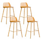 Low Back Counter Stools Modern Footrest Plastic Indoor Bar & Counter Stool Yellow 4 Piece Set Counter Stool(26"H) Clearhalo 'Bar Furniture' 'Bar Stools' 'bar_stools' 'furn' 'furn_bar_stools' 'Furniture' 'Kitchen & Dining Furniture' 5726139