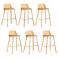Low Back Counter Stools Modern Footrest Plastic Indoor Bar & Counter Stool Yellow 6 Piece Set Counter Stool(26"H) Clearhalo 'Bar Furniture' 'Bar Stools' 'bar_stools' 'furn' 'furn_bar_stools' 'Furniture' 'Kitchen & Dining Furniture' 5726140